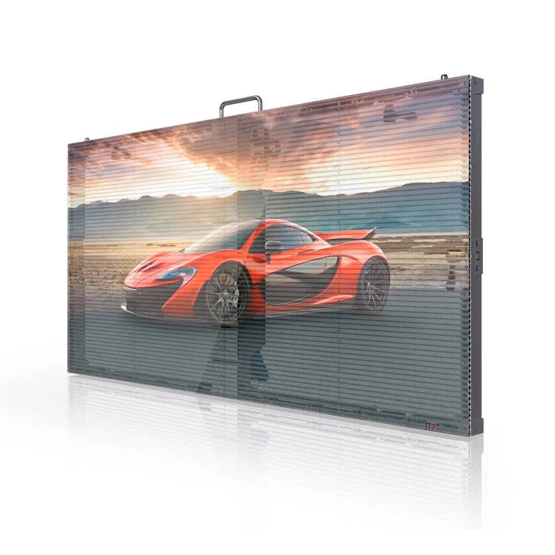 CBD mark glass curtain wall led transparent display p7.62-15.62 transparent led display
