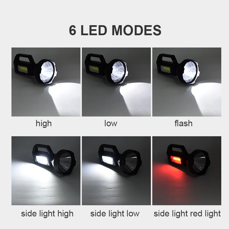 PX5 Waterproof 6 modes Rechargeable 2000 Lumen Super Bright LED Handheld Flashlight Spotlight with USB Output