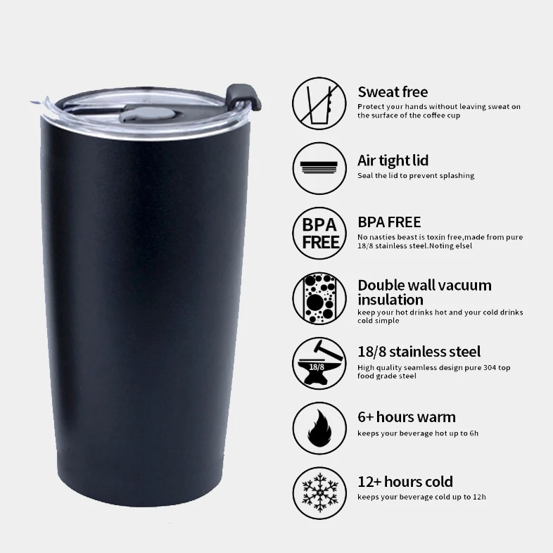 Double Wall Vacuum Insulated Travel Drinking Cup, Stainless Steel Vacuum Thermal Insulated Travel Mug