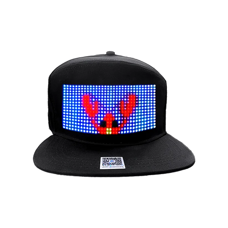 Wholesale Smart App Programmable LED Sports Cap custom Logo Baseball Cap Luminous Party Hat Light Up Scrolling LED Display Caps