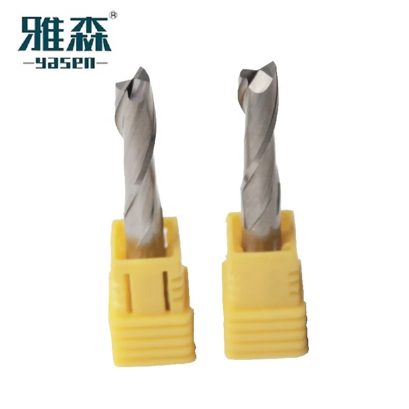 YASEN CNC Milling Cutter Carbide 2 flutes spiral End Mill Cutters for Woodworking