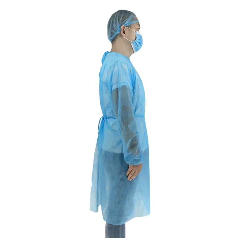 Isolation Gowns PPE Overall White Civil Use Sterile Non-sterile Cheap Working Uniform PP Gown Disposable Isolation Gown