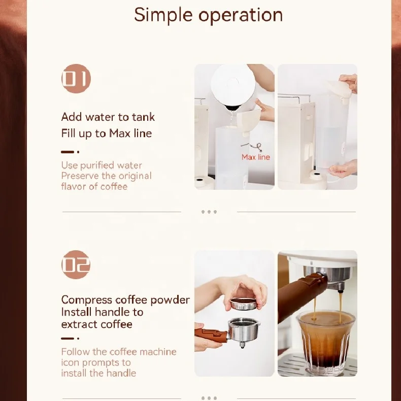 Semi-automatic Retro Espresso Coffee Brewer Machine Professional Italy 20bar Coffee Maker