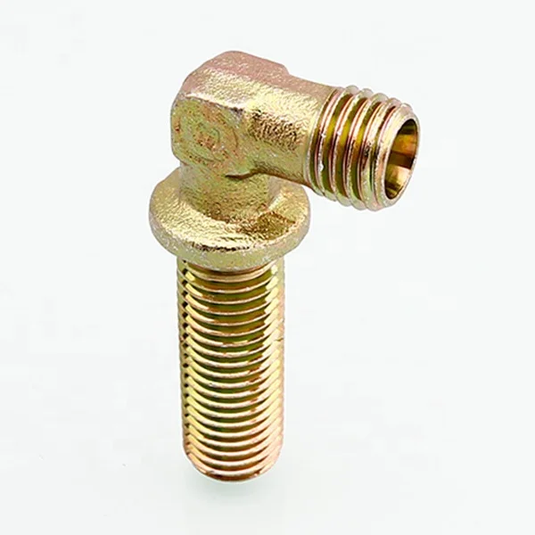 Parker Steel Zinc Plated Hydraulic Elbow Threaded Adapter, 4EMK4S, G 1/4 Male G 1/4 Male