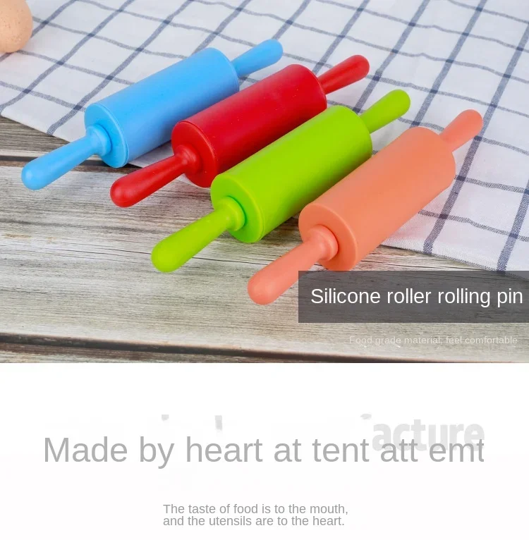 Baking utensils small plastic handle rolling pin food silicone non-stick flour stick roller rolling stick wholesaler