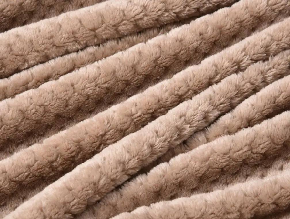 Hot selling Super Soft Warm solid Flannel jacquard Fleece pop corn fabric