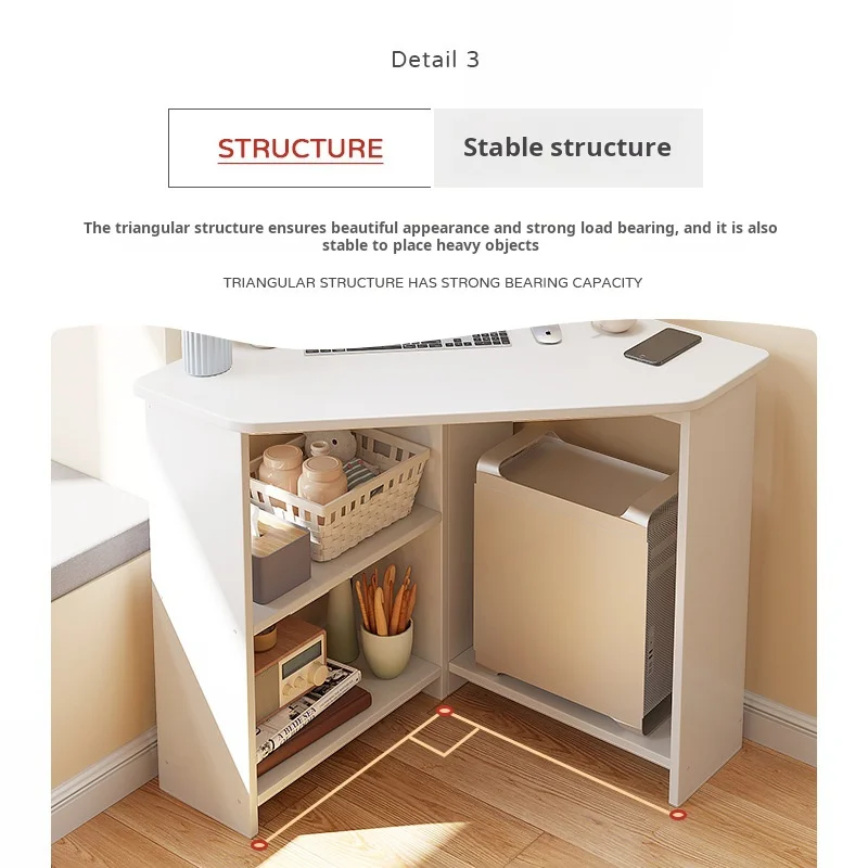 Small house oak color corner triangle corner study desk computer desk home writing desk