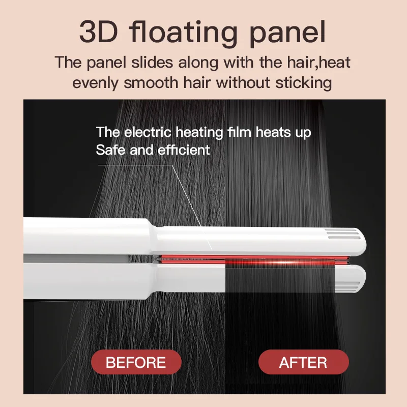 Factory Private Mode Adjustable Temperature 2 in 1 Hair Straightener and Curler with Lock Hot Safe Hair Iron