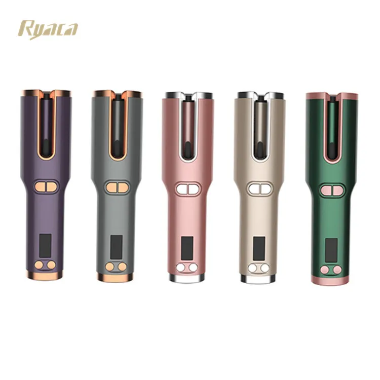 2022 new rechargeable cordless hair curler automatic curling iron with LCD digital display