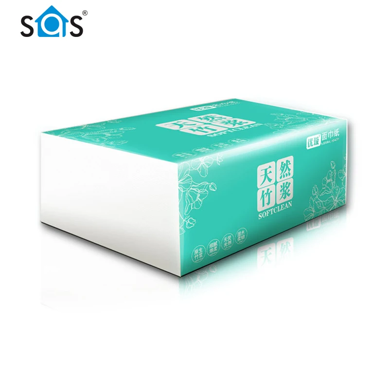 
4 ply soft bamboo pulp cleaning facial tissue paper 