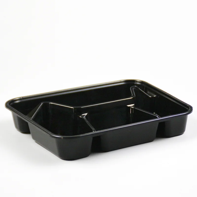 wholesale disposable food container trays with 4 compartment take away