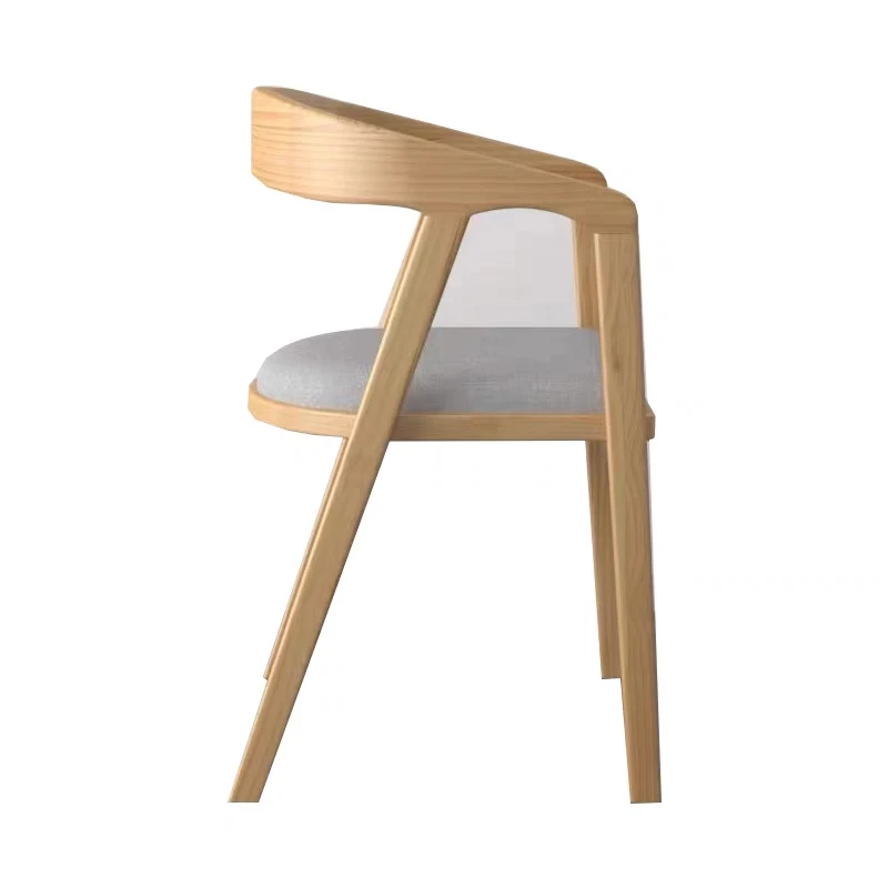 High quality Nordic solid wood dining chairs bucket chairs armrests and backrests for commercial restaurants
