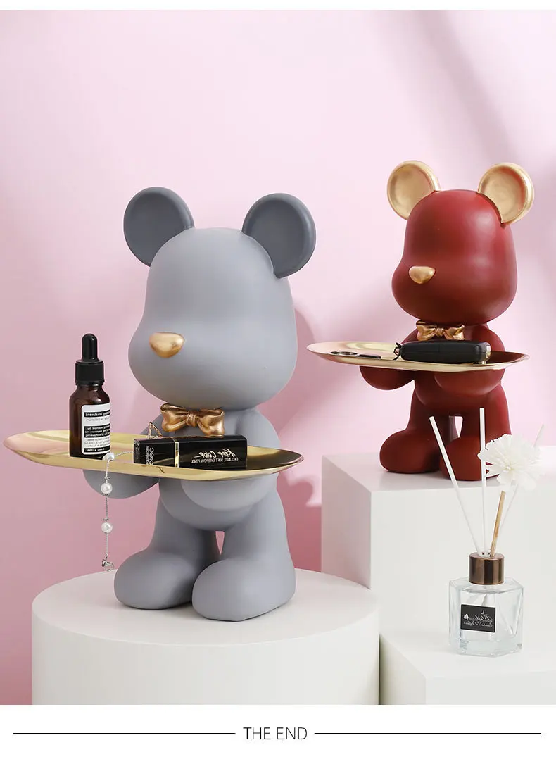 ins wind violent bear enters the home decoration porch living room decoration key tray housewarming gift