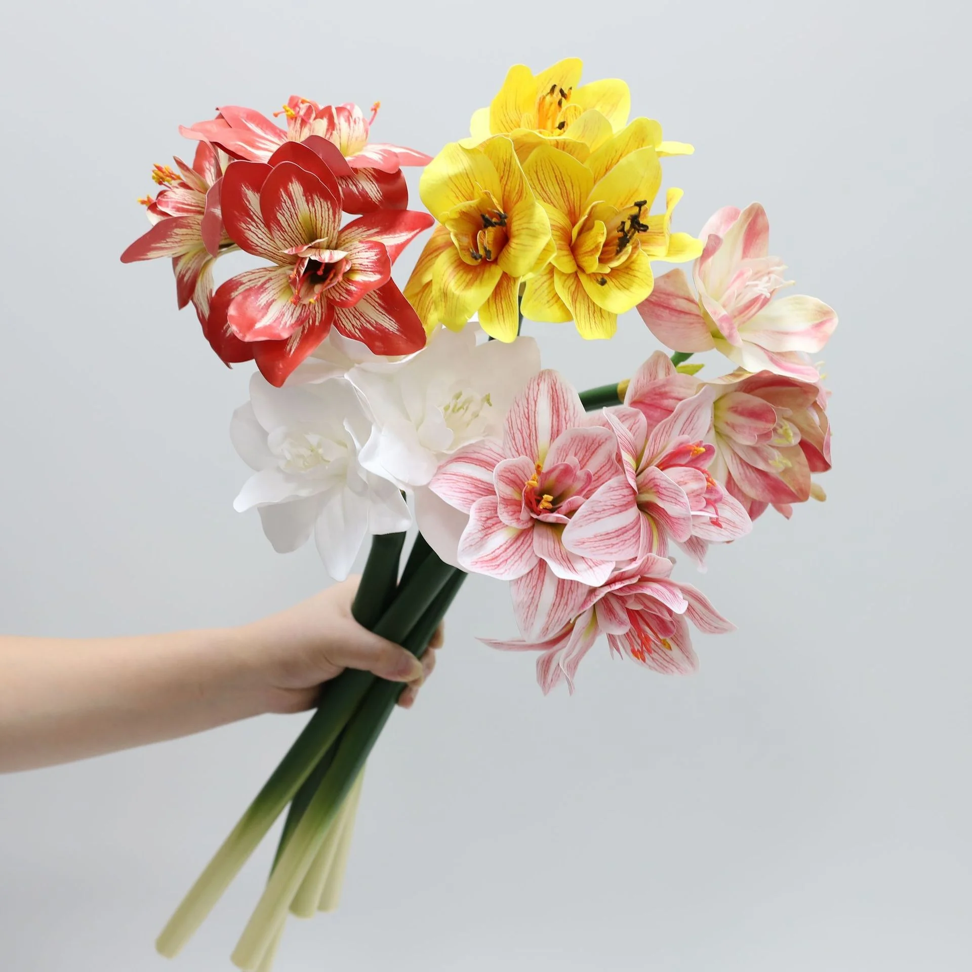 High Quality Latex Orchid Artificial Long Stem Real Touch Clivia Flowers Orchids Clivia Plants for Table Decor