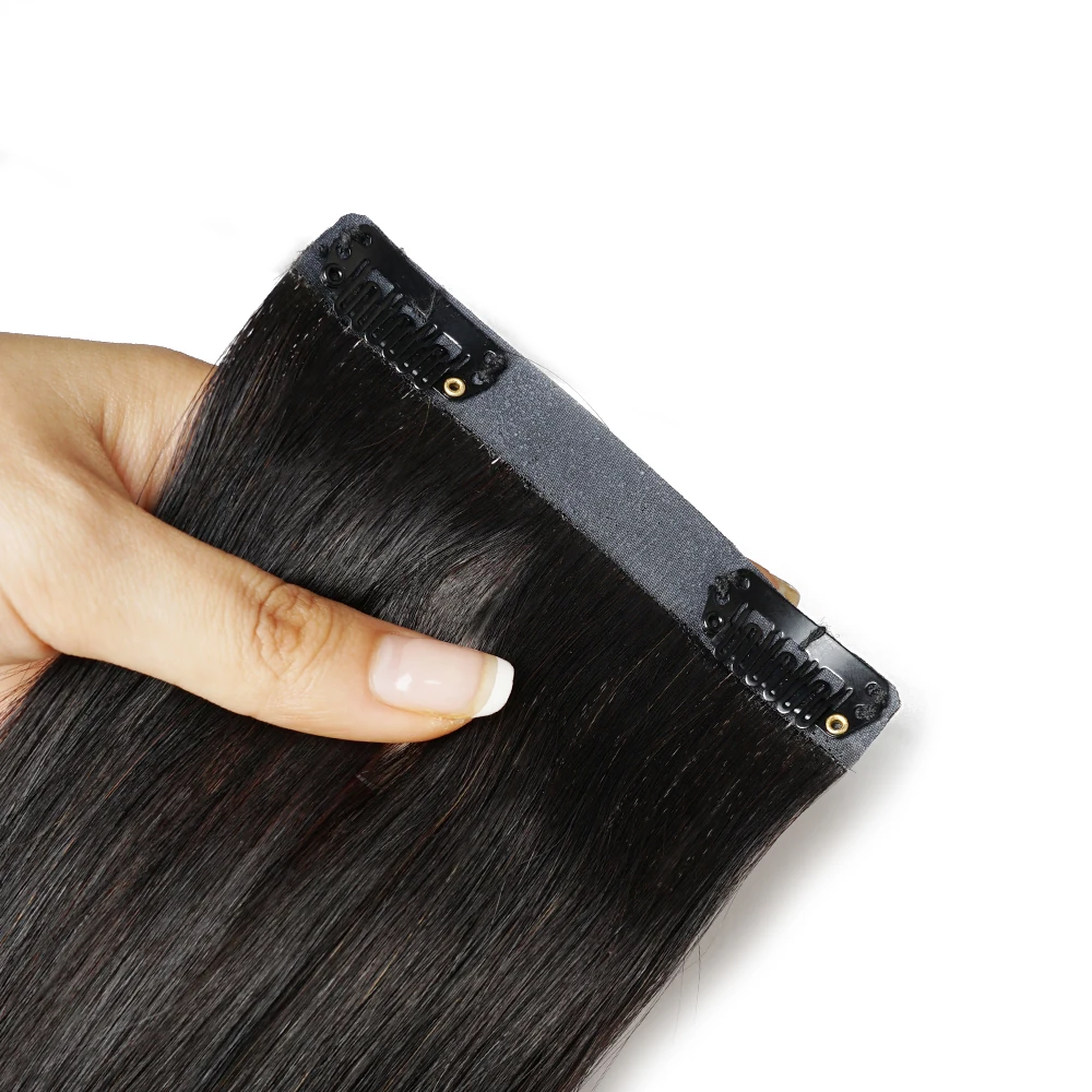 Salon PU Quality Double Drawn 100% Remy Seamless Clip-ins Human Hair Invisible Seamless Clip In Raw Hair Extension