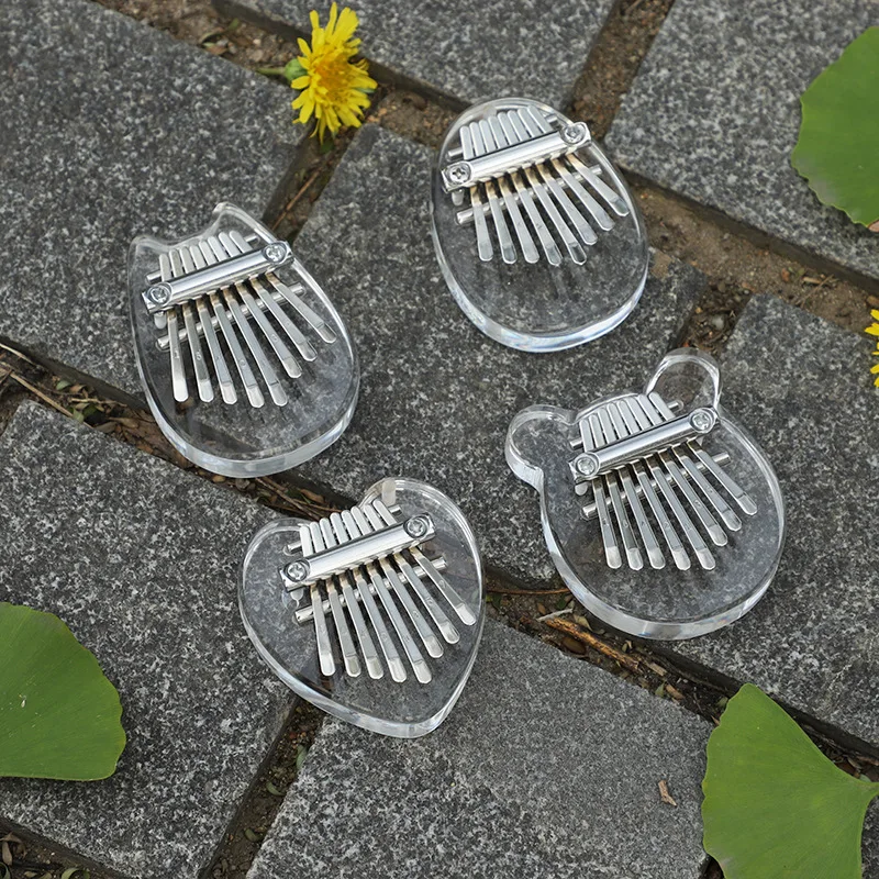 New 8-tone thumb piano transparent acrylic finger piano instrument mini Thumb Organ