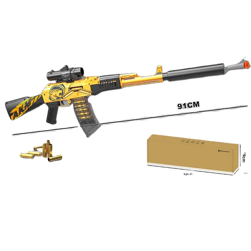 91CM golden ak47 soft dart toy gun soft bullet ak blaster toy
