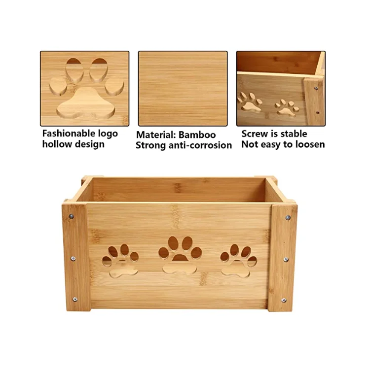 contracted design wooden dog toy box multi purpose  high quality finish wooden dog toy box pet food box