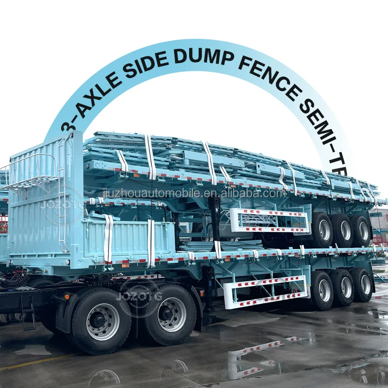 China Top2 Factory Truck & Trailer 11 13 meter 3 Axle 30-100 Tons Rear Side Dump Truck