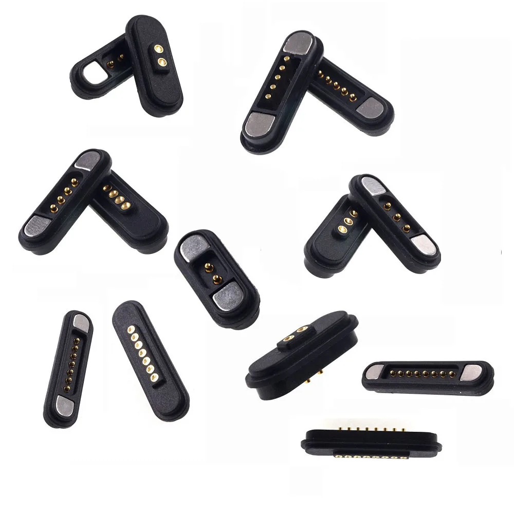 Customized Design 2 3 4 5 6 7 8 9 Pin Gold Plating  Pogo Pin Magnetic Connector Mating Usb Cable Dc Charge Magnetic Connector