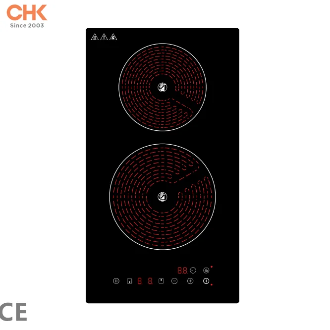 2 конфорки керамическая плита высокой мощности 3000 Вт Двойные горелки Встроенная инфракрасная для кухонных приборов