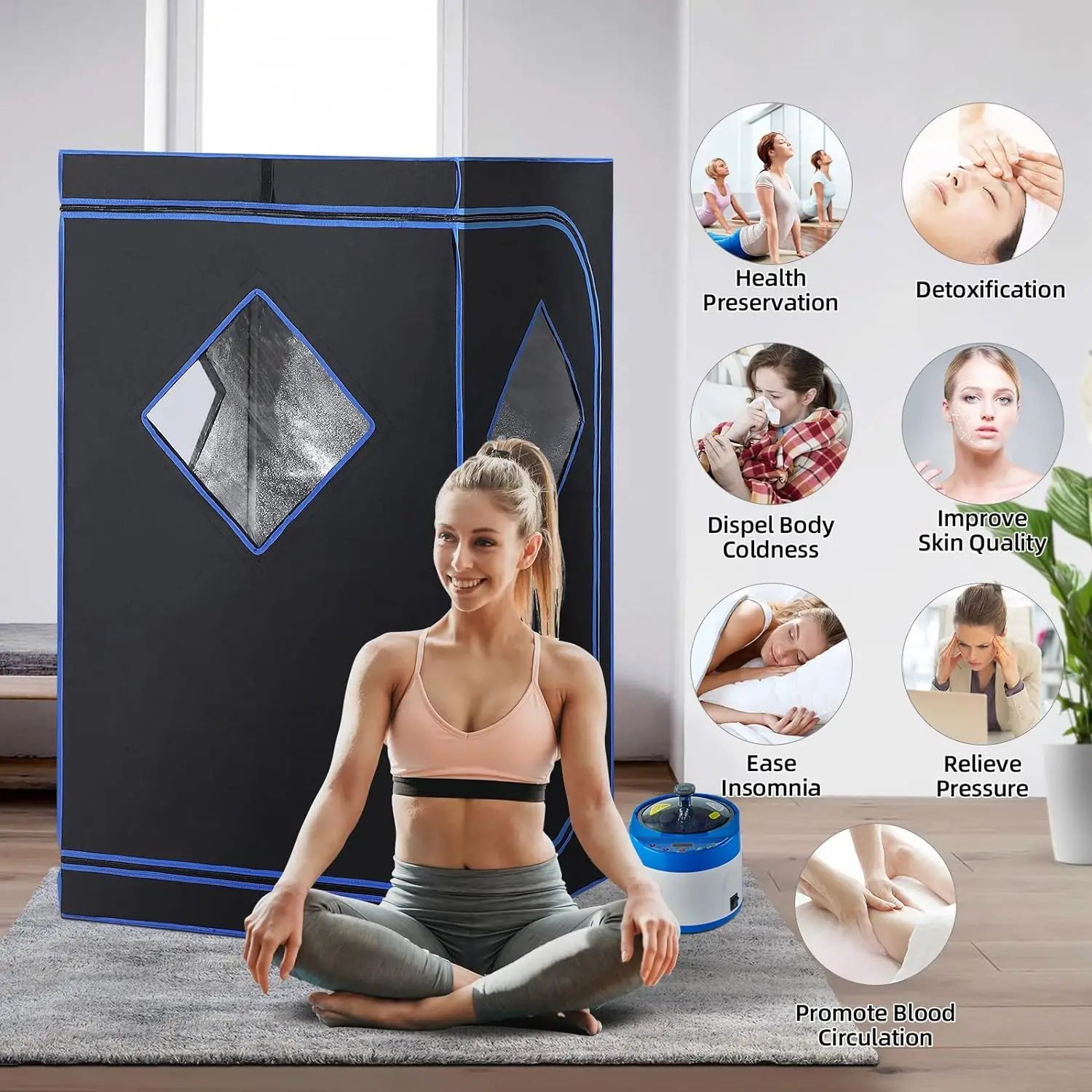 Portable Steam Sauna Spa Personal Indoor Sauna Tent Remote Control One Person Sauna for Relaxation at Home