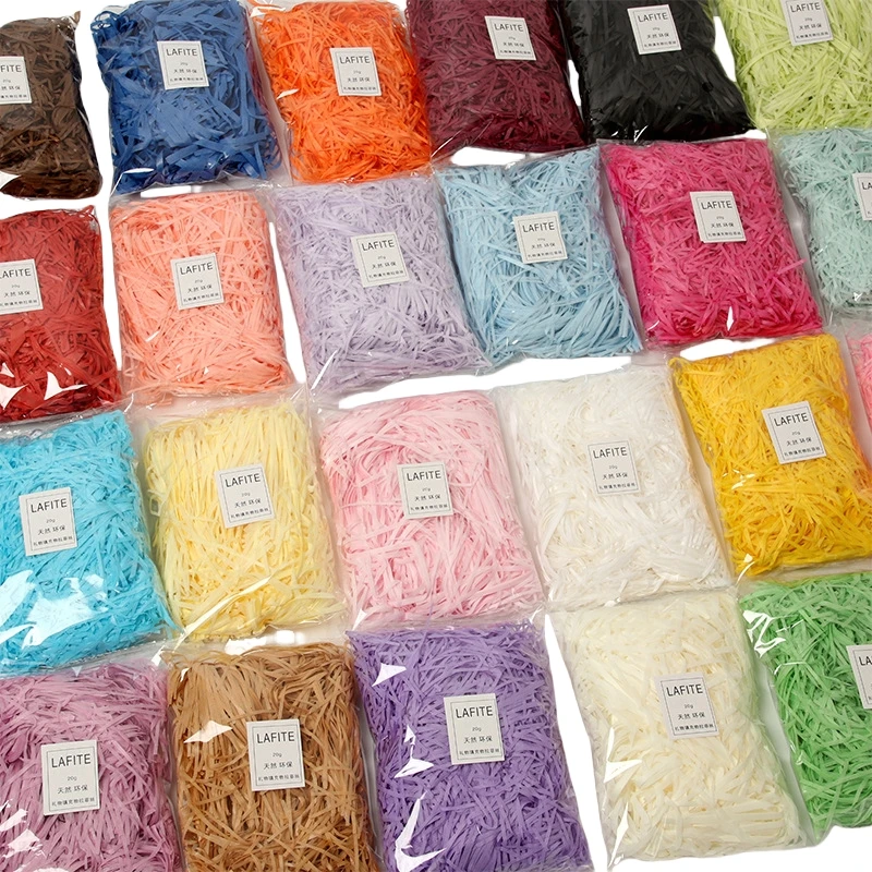 Ready To Ship 50g/bag Colorful Shredded Crinkle Paper Raffia Candy Boxes DIY Gift Box Filling Material