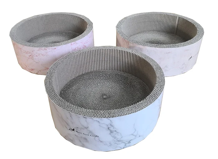 Wholesale circle shape cat corrugated cardboard cute cat scratcher high quality cat boards products