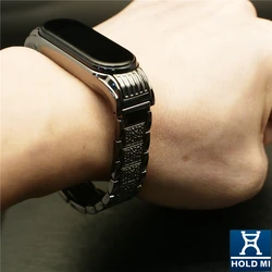 Replacement Strap Band Silver Color for Xiaomi Wristwatch Miband 4 Strap Hold MI Stainless Steel Avengers Logo Case Design 43048