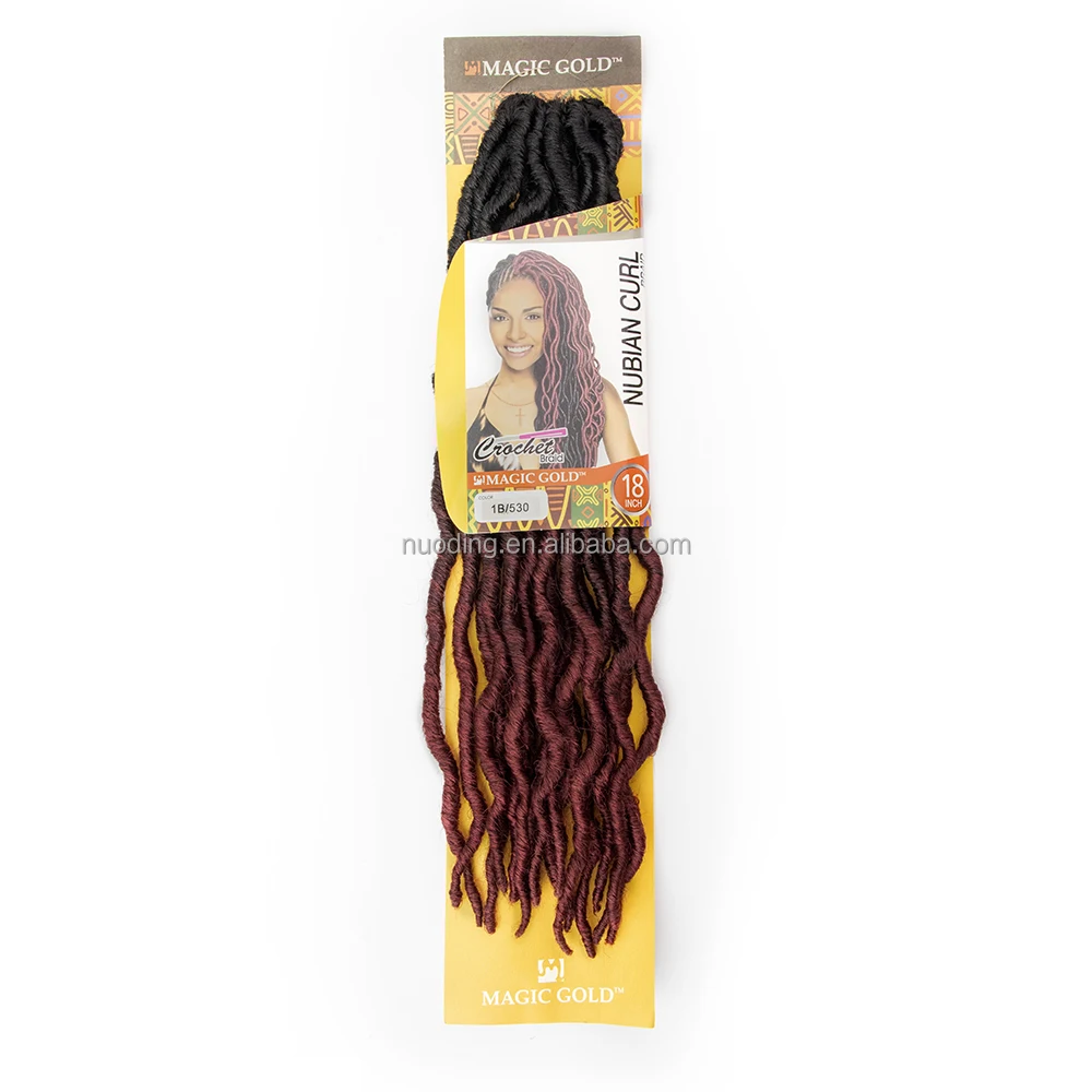 100%kanekalons top supplier magic gold nubian curl soft wavy gypsy locs hair ombre crochet 18 inch wholesale crochet braid hair