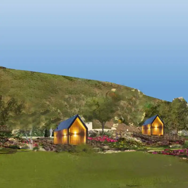 Deepblue Smarthouse cost-efficient small kit mobile prefab light steel frame bamboo bungalow wooden design garden studio house