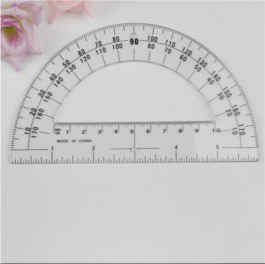 
Plastic Protractors Math Protractor 180 Degrees (6 Inch Clear) 