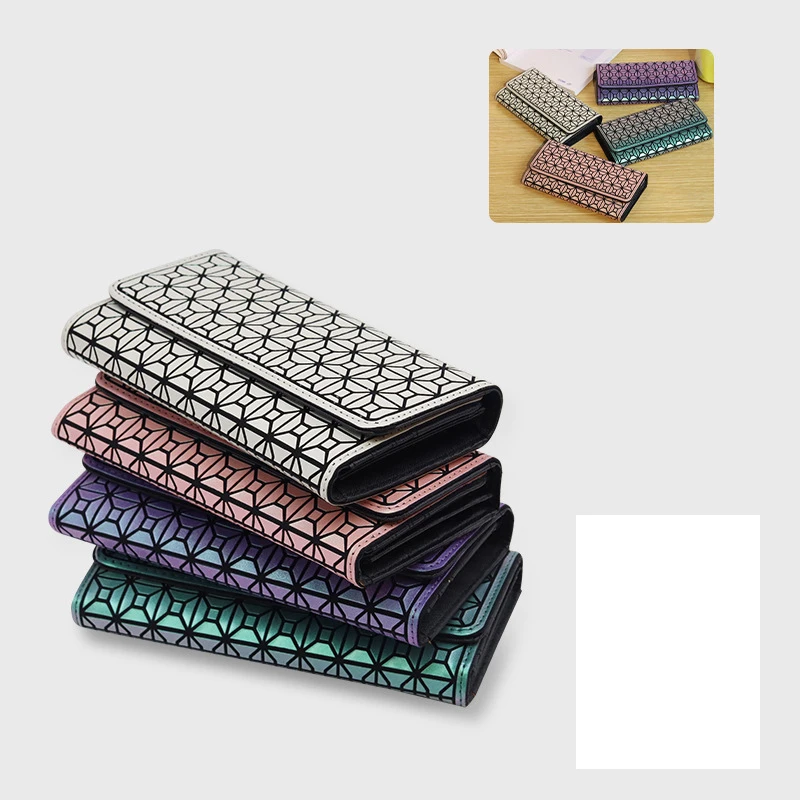 Wholesale New Design Wallets Ladies Fashion Wallet Design Purse Multi-card Slot Laser Geometric Wallet
