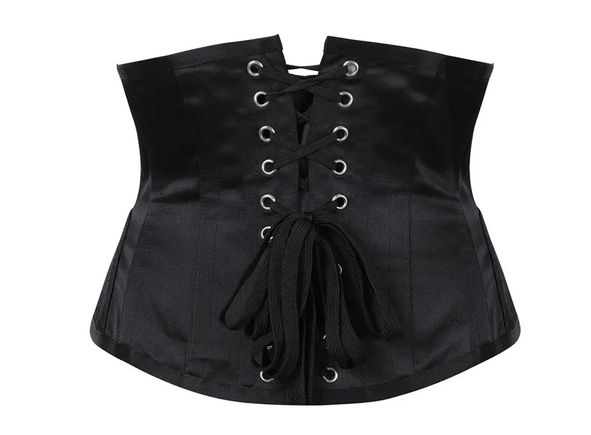 Shaping Satin Cupless Bustier Tummy Control 14 Steel Boned Underbust Corset Dress Lace Up New Waist Training Corset
