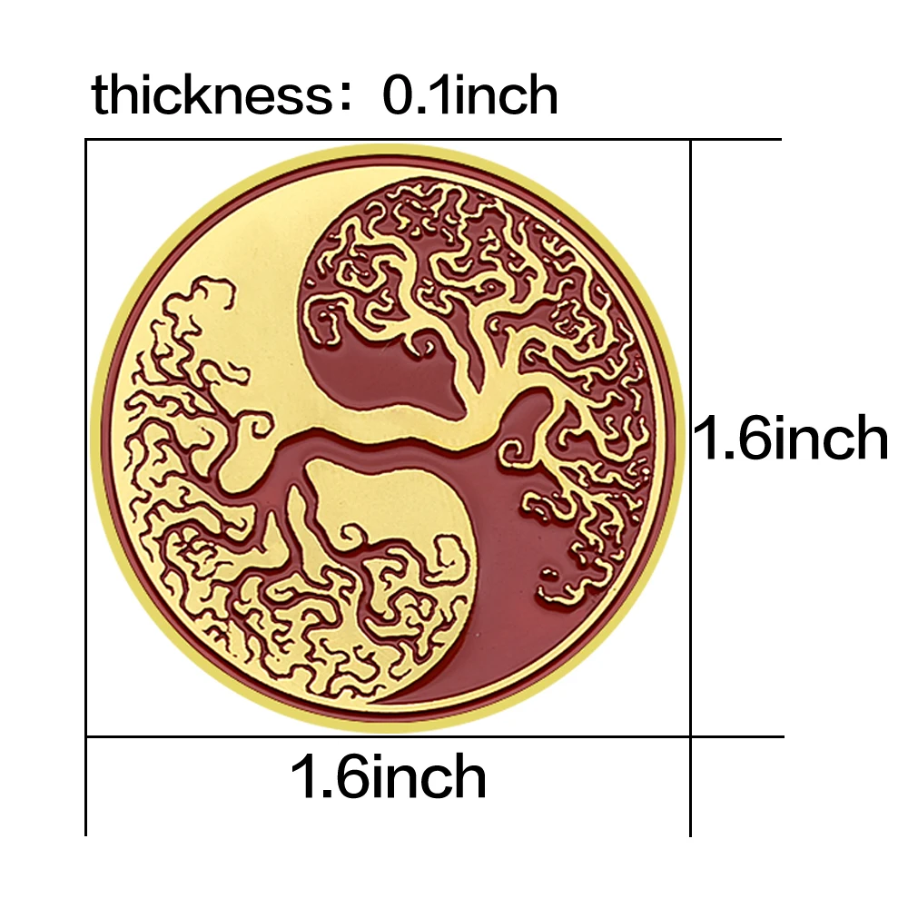 Dragon and Phoenix Gold Coin Chinese Tai Ji Commemorative Medal In Capsule Gifts