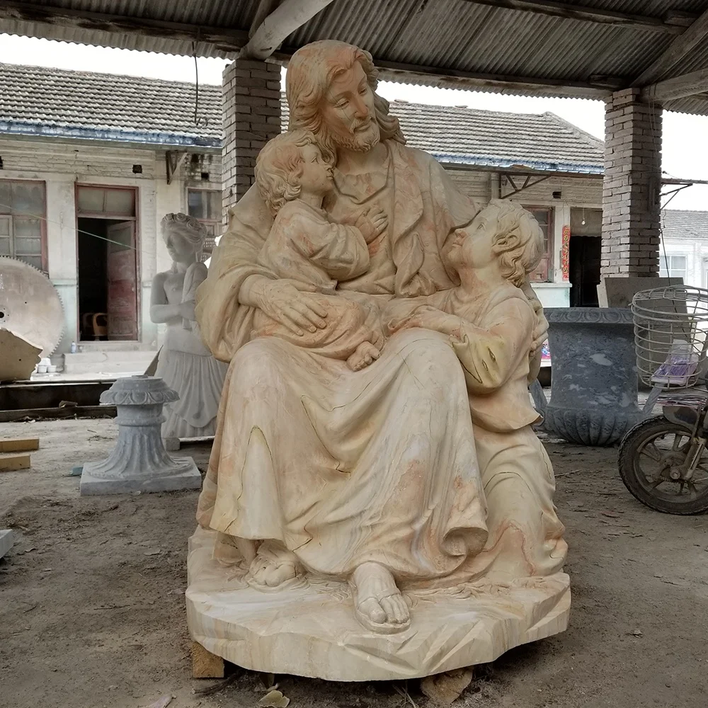 Customized famous hand carved marble statue life size white marble Jesus Christ statue