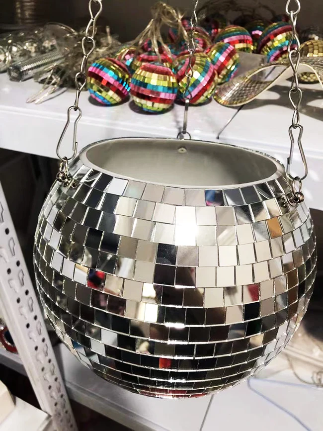 Factory Price Disco Mirror Ball Plant Extra Large Hanging Globe Planter Plant Decorations for Indoor Outdoor
