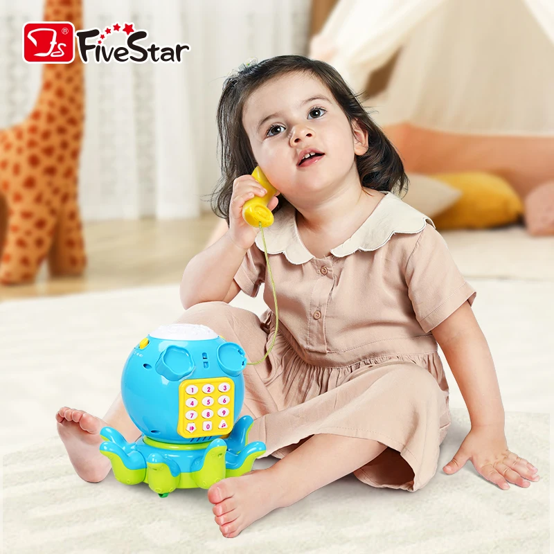 FiveStar Toy for Baby Battery Operated Plastic Animal Music Octopus With Simulated Phone Call Function Children Toys