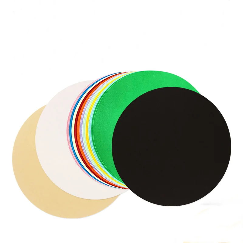 
Round kraft paper black and white art thickened painting paper colorful round card 