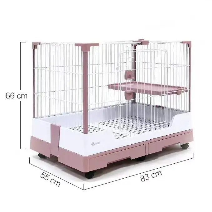 Outdoor Indoor Luxury Iron Wire Iron Animal Cage House for Rabbit Guinea Pig Hedgehog Squirrel Totoro