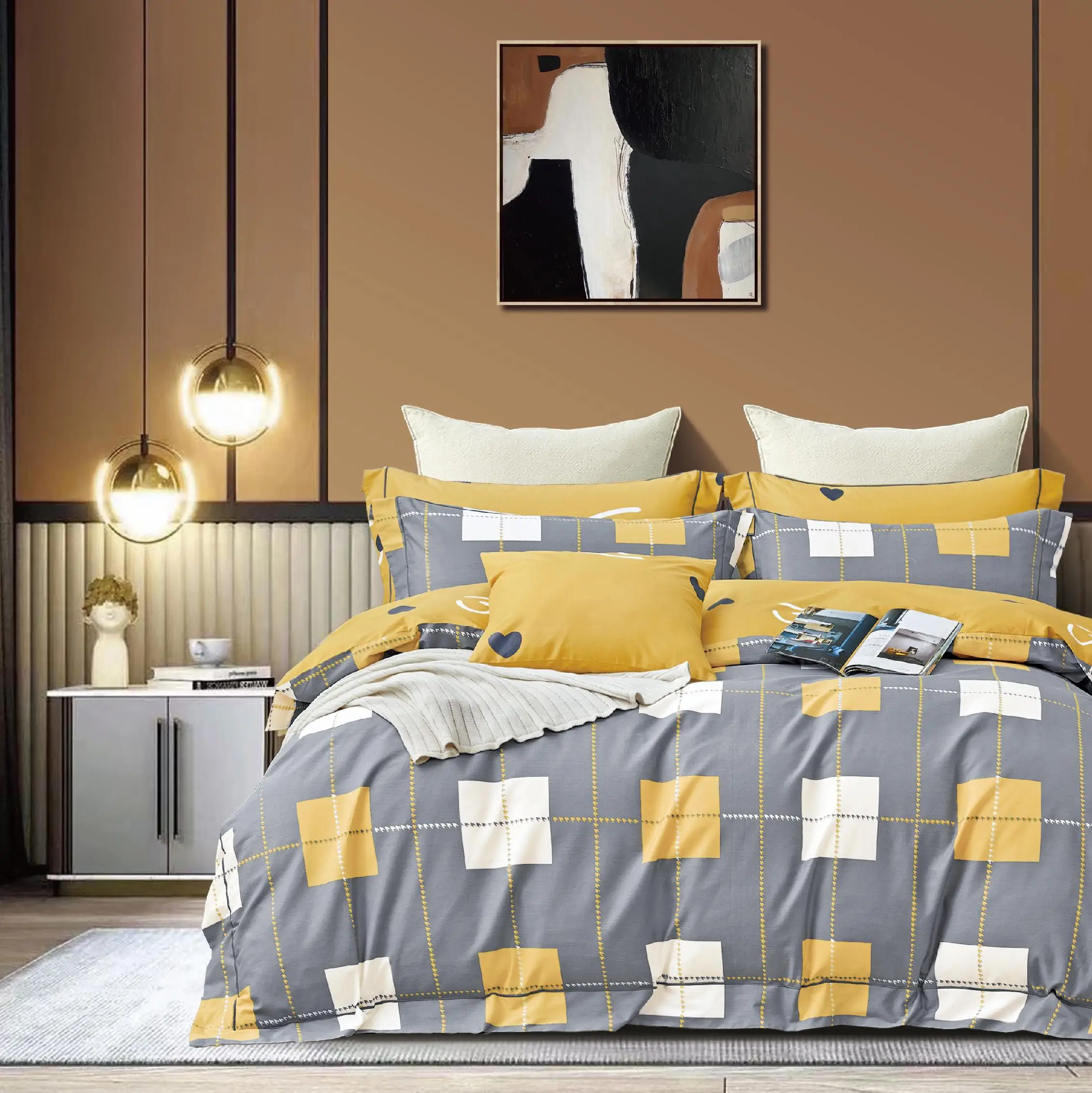 Russia market pure cotton material bed fabric cotton bed cloth