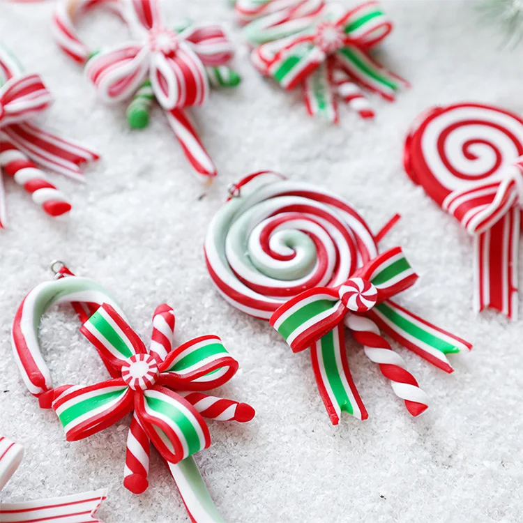 Christmas Decoration Supplies Creative Candy Pendant Simulation Lollipop Fruit Pendant Soft Clay Lollipop Candy Decoration