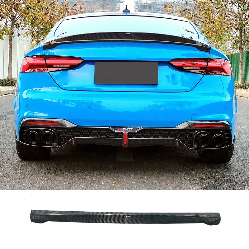 For AUDI A5 lip spoiler 2017-2022 AUDI A5 spoiler style C8 real carbon fiber Material Car Rear Wing Color Rear Spoiler