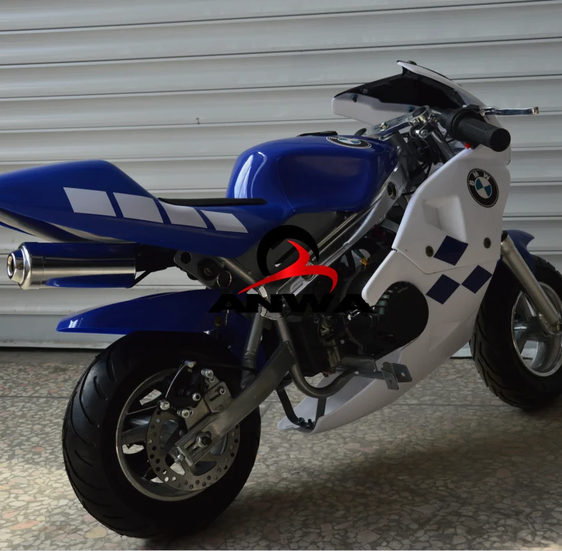 Kids Pocket Bike 49CC 2 Stroke Easy Pull Start Mini Bike Racing for Children Kids Motorbike Training Small Riders Game