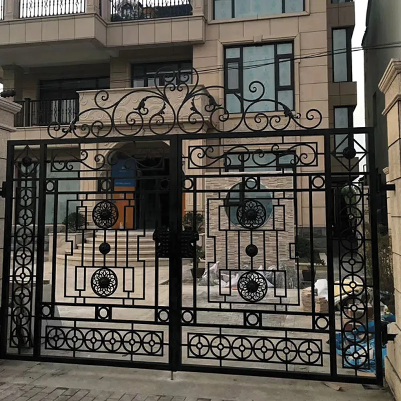 Manufacturers produce custom-made community fence wrought iron anti-collision gate school gate paint simple large iron gate