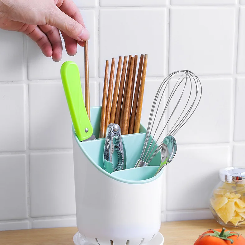 plastic chopstick holder spoon storage rack kitchen tableware creative drain chopstick cage