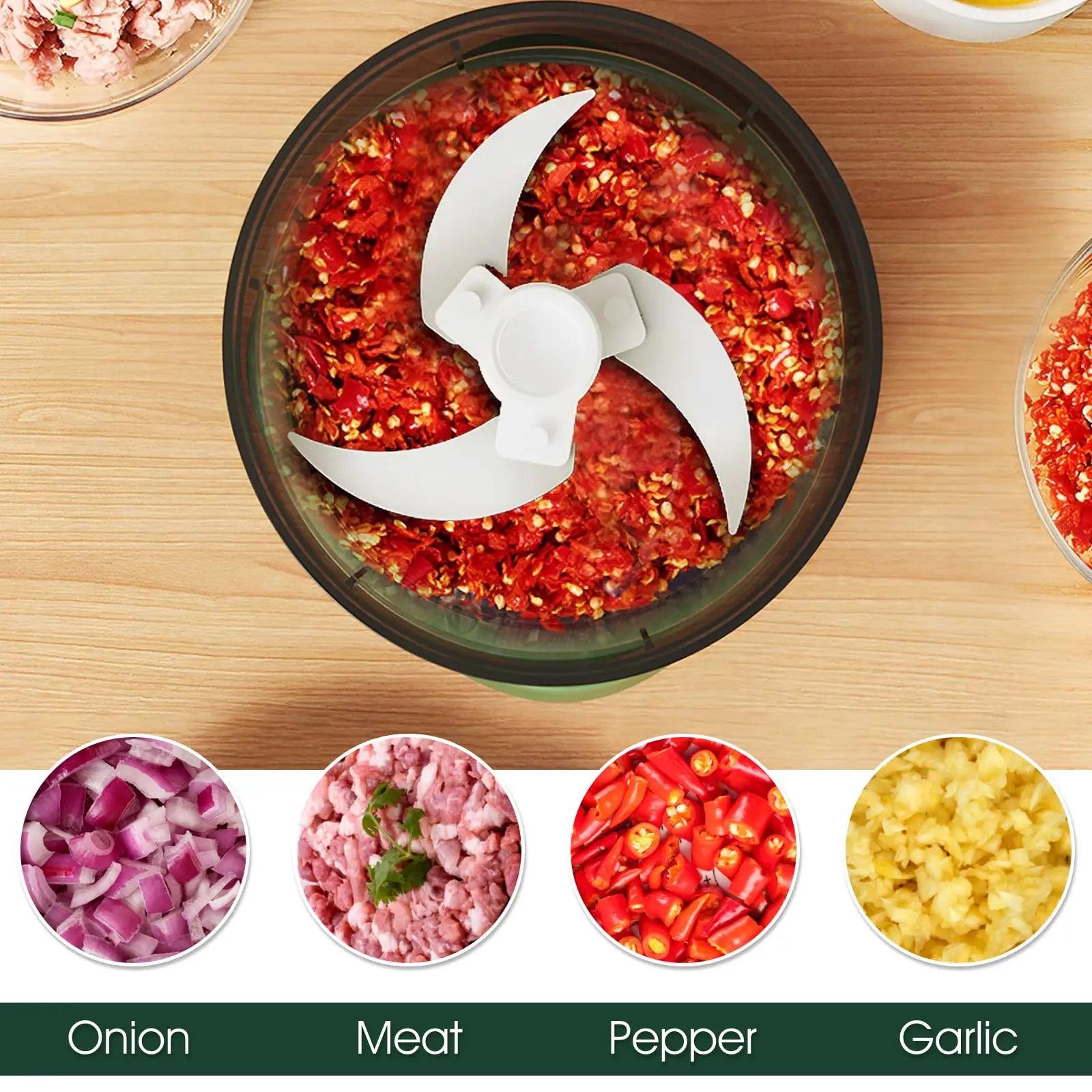 Wholesale Portable Cordless USB Rechargeable 350ML Garlic Mini Food Chopper Processor Electric Meat Grinder For Vegetable Onion