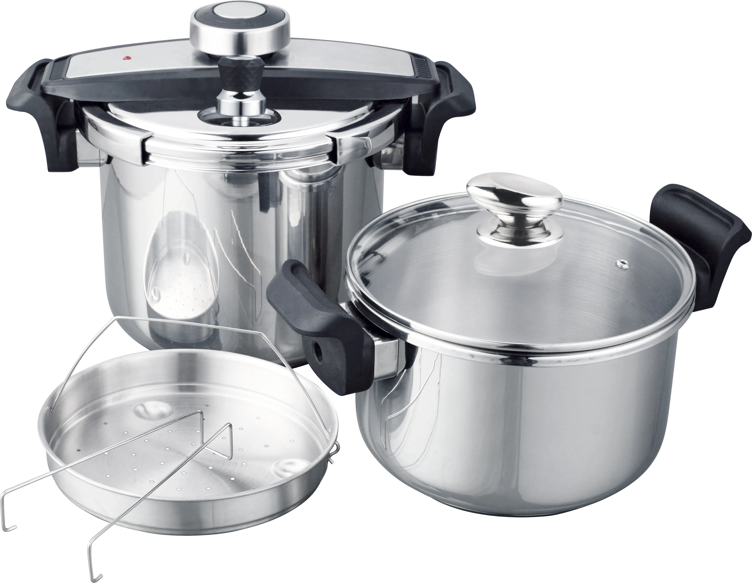 manufacturer Stainless steel pressure cookerset 4+6L/5+7L knob open and close suitable for home use