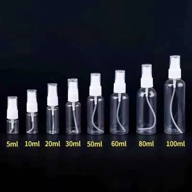 Alcohol Spray Botol Plastik Pet Bottles Empty PET Pabrik Plastic 20ml 30ml 50ml 60ml 100ml Screen Printing Cosmetic Packing