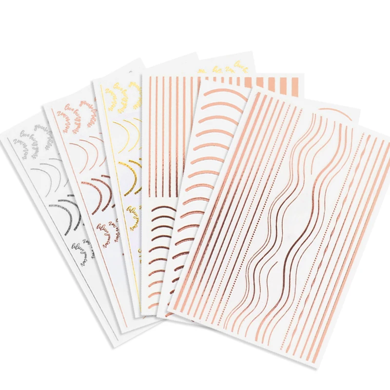 The New Listing Art Gold Decal Custom Buy 2022 For Press On Nail Sticker Luxury 3D french nail sticker